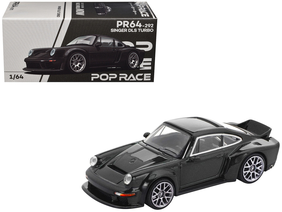 Singer DLS Turbo Black Metallic 1/64 Diecast Model Car by Pop Race-4