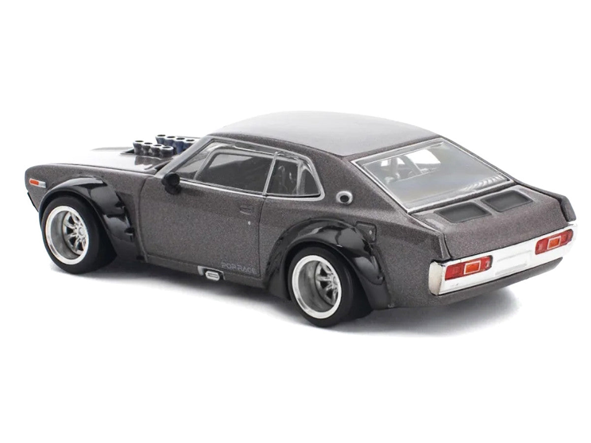 Datsun Laurel C130 RHD (Right Hand Drive) Gray Metallic 1/64 Diecast Model Car by Pop Race-4