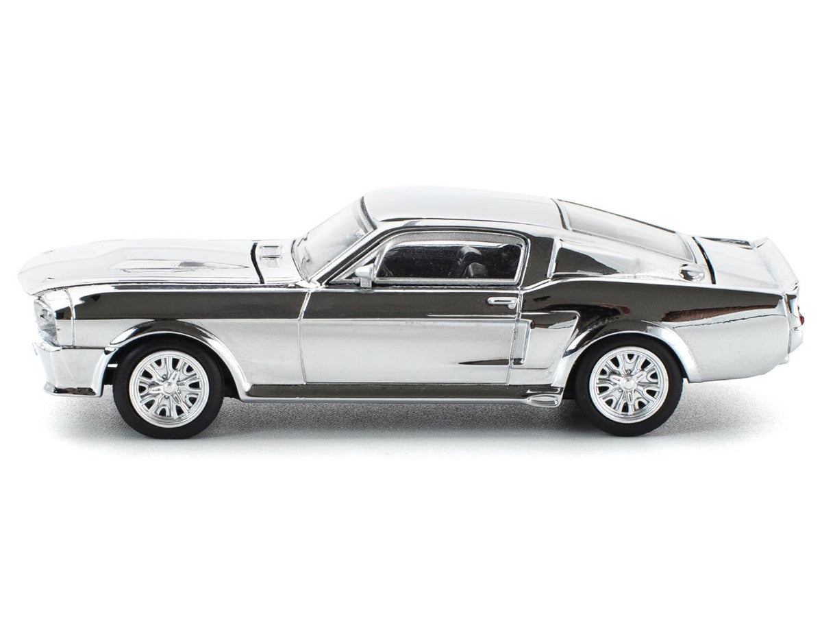 Shelby Mustang GT500 Silver Chrome 1/64 Diecast Model Car by Pop Race-3