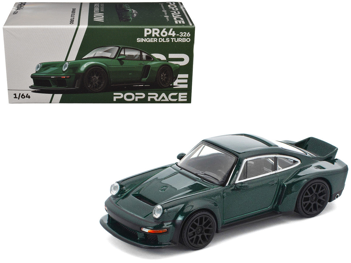Singer DLS Turbo Green Metallic 1/64 Diecast Model Car by Pop Race-4