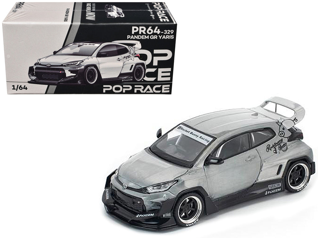 Toyota "Pandem" GR Yaris RHD (Right Hand Drive) Raw Metal 1/64 Diecast Model Car by Pop Race-0