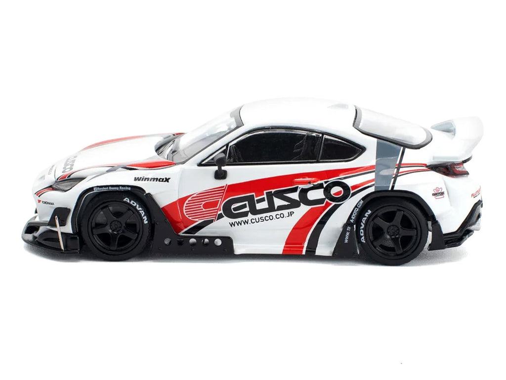 Toyota Pandem GR86 "Cusco" White with Racing Graphics 1/64 Diecast Model Car by Pop Race-1