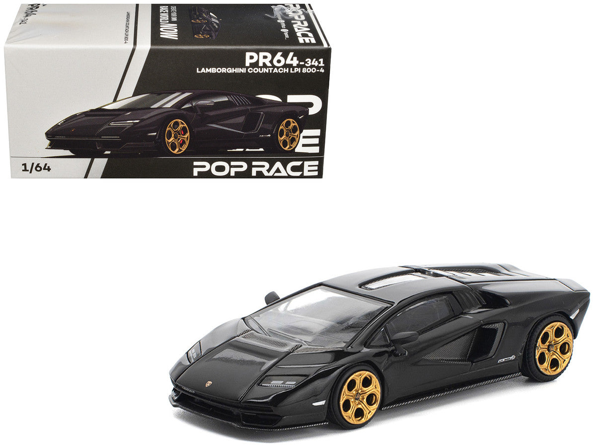Lamborghini Countach LPI 800-4 Deep Black 1/64 Diecast Model Car by Pop Race-4