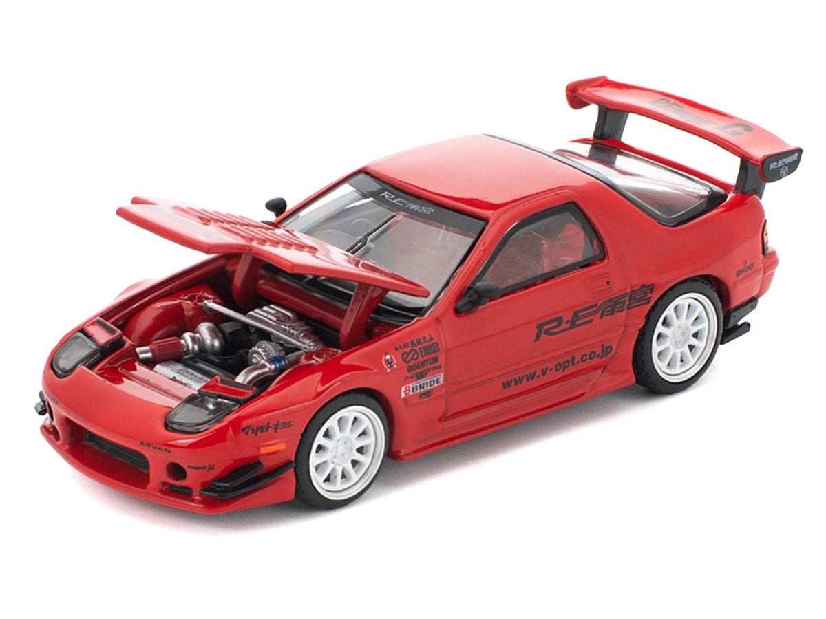 Mazda RX7 (FC3S) RE Amemiya RHD (Right Hand Drive) Red Metallic 1/64 Diecast Model Car by Pop Race-3