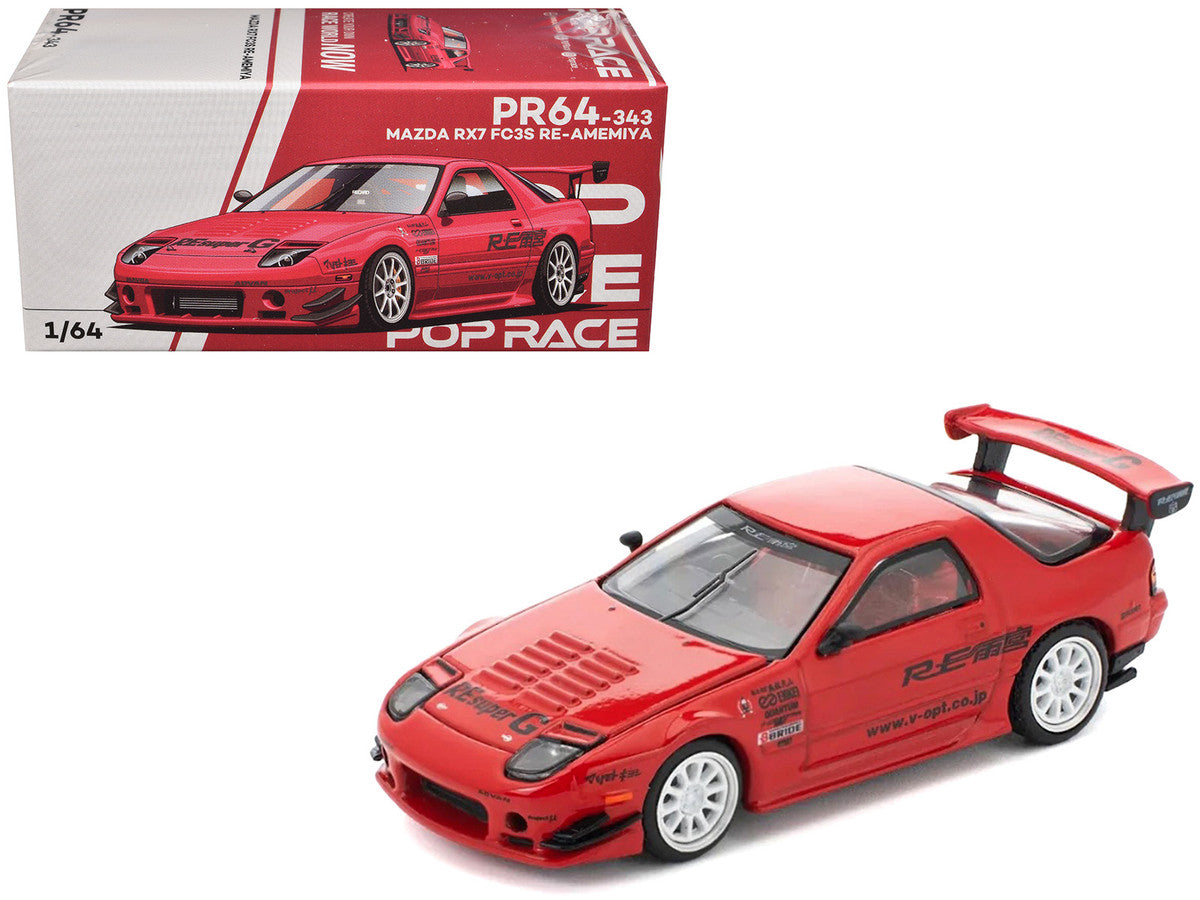 Mazda RX7 (FC3S) RE Amemiya RHD (Right Hand Drive) Red Metallic 1/64 Diecast Model Car by Pop Race-4