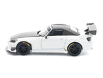 Honda Pandem S2000 RHD (Right Hand Drive) White with Carbon Hood and Top 1/64 Diecast Model Car by Pop Race-0