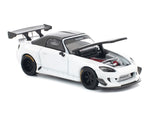 Honda Pandem S2000 RHD (Right Hand Drive) White with Carbon Hood and Top 1/64 Diecast Model Car by Pop Race-1