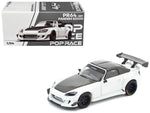 Honda Pandem S2000 RHD (Right Hand Drive) White with Carbon Hood and Top 1/64 Diecast Model Car by Pop Race-4