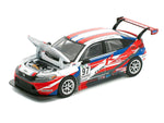 Honda Civic Type R TCR #97 "M&K Racing" White with Blue and Red Graphics 1/64 Diecast Model Car by Pop Race-3