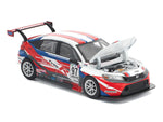 Honda Civic Type R TCR #97 "M&K Racing" White with Blue and Red Graphics 1/64 Diecast Model Car by Pop Race-1