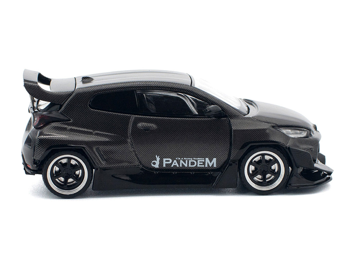 Toyota "Pandem" GR Yaris RHD (Right Hand Drive) Carbon Fiber 1/64 Diecast Model Car by Pop Race-2