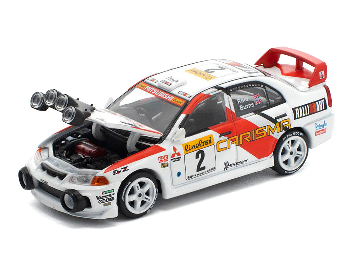 Mitsubishi Lancer Evolution IV RHD (Right Hand Drive) #2 Richard Burns - Robert Reid "Monte Carlo Rally" (1998) 1/64 Diecast Model Car by Pop Race-3