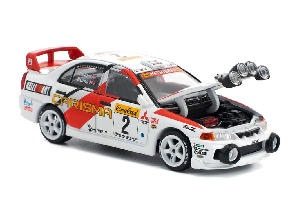 Mitsubishi Lancer Evolution IV RHD (Right Hand Drive) #2 Richard Burns - Robert Reid "Monte Carlo Rally" (1998) 1/64 Diecast Model Car by Pop Race-1