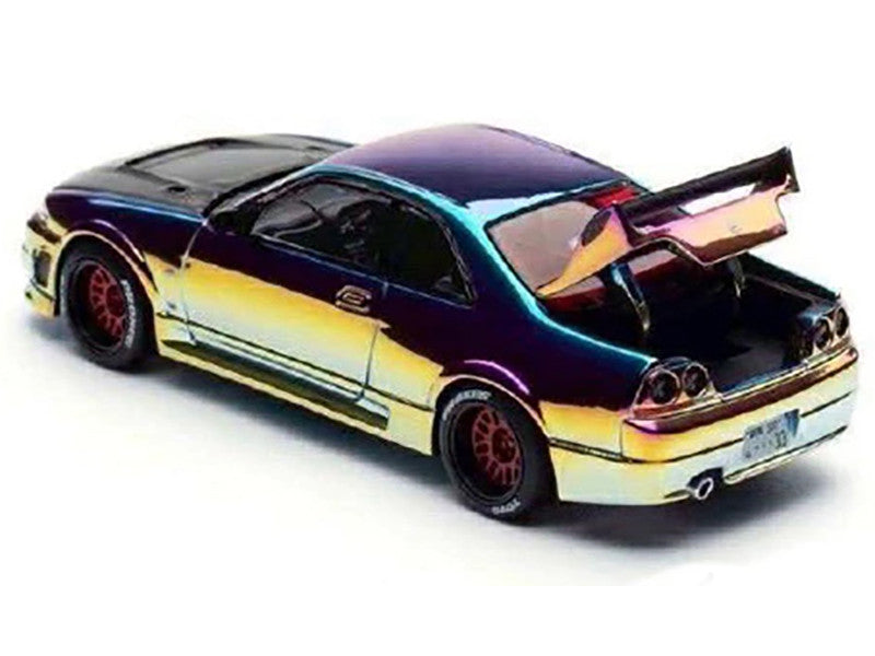 Skyline GT-R (R33) RHD (Right Hand Drive) Chameleon Chrome with Carbon Hood "APA XPO 2025 Exclusive" 1/64 Diecast Model Car by Pop Race-0