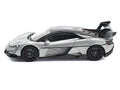 Yangwang U9 Silver Metallic with Black Top and Stripes 1/64 Diecast Model Car by Pop Race-0