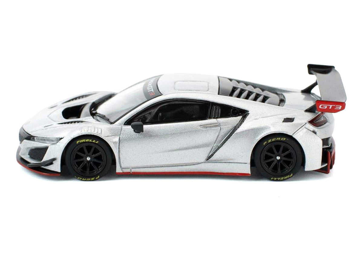 Honda NSX GT3 EVO22 Silver Metallic "Brazilian Event Exclusive" 1/64 Diecast Model Car by Pop Race-0