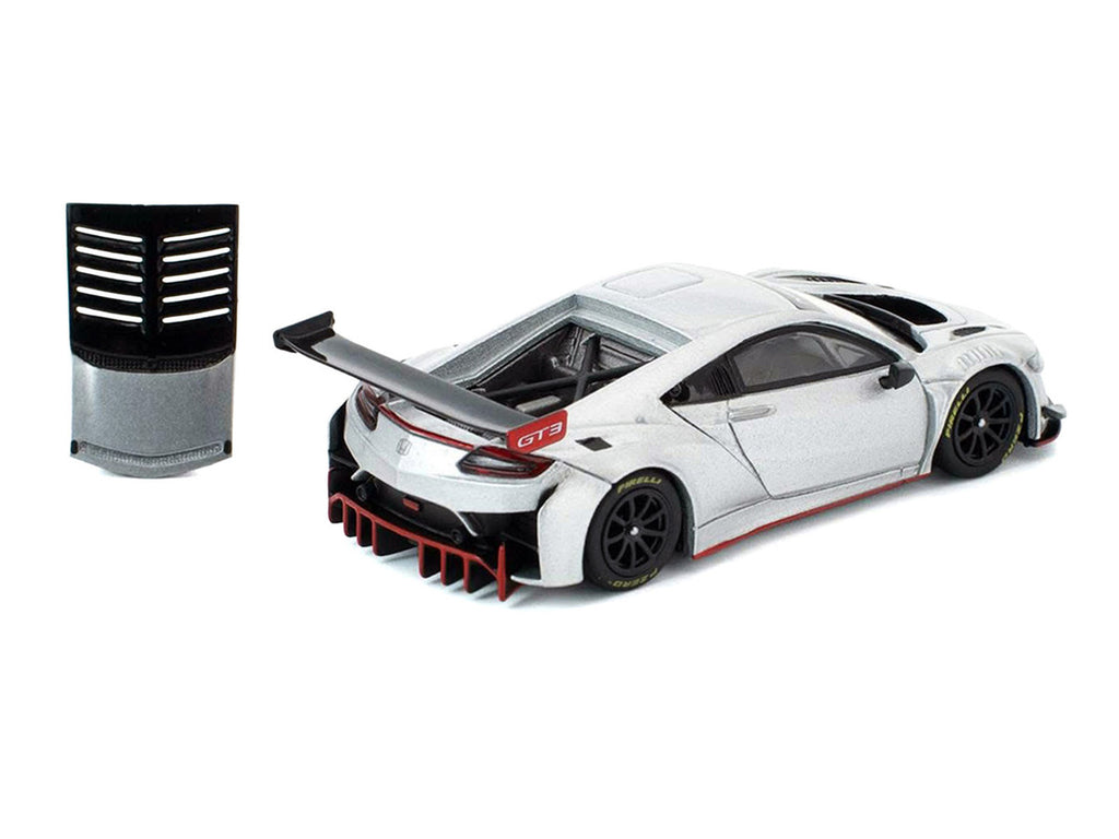 Honda NSX GT3 EVO22 Silver Metallic "Brazilian Event Exclusive" 1/64 Diecast Model Car by Pop Race-1