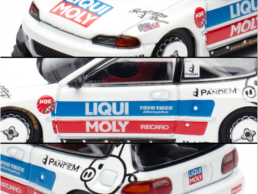 Pandem Civic EG6 RHD (Right Hand Drive) White with Stripes and Graphics "VDX - Tokyo Auto Salon Hong Kong 2025" Special Edition 1/64 Diecast Model Car by Pop Race-3