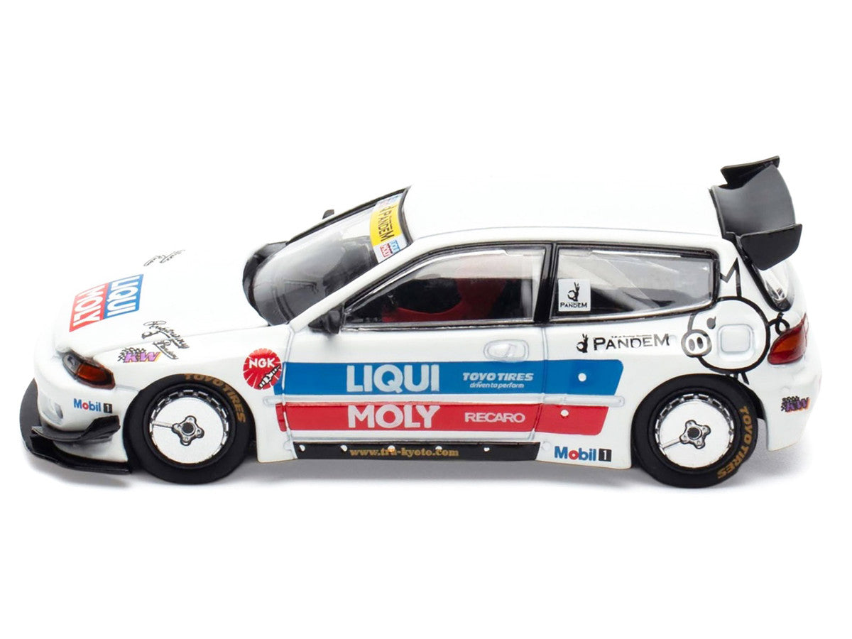Pandem Civic EG6 RHD (Right Hand Drive) White with Stripes and Graphics "VDX - Tokyo Auto Salon Hong Kong 2025" Special Edition 1/64 Diecast Model Car by Pop Race-0