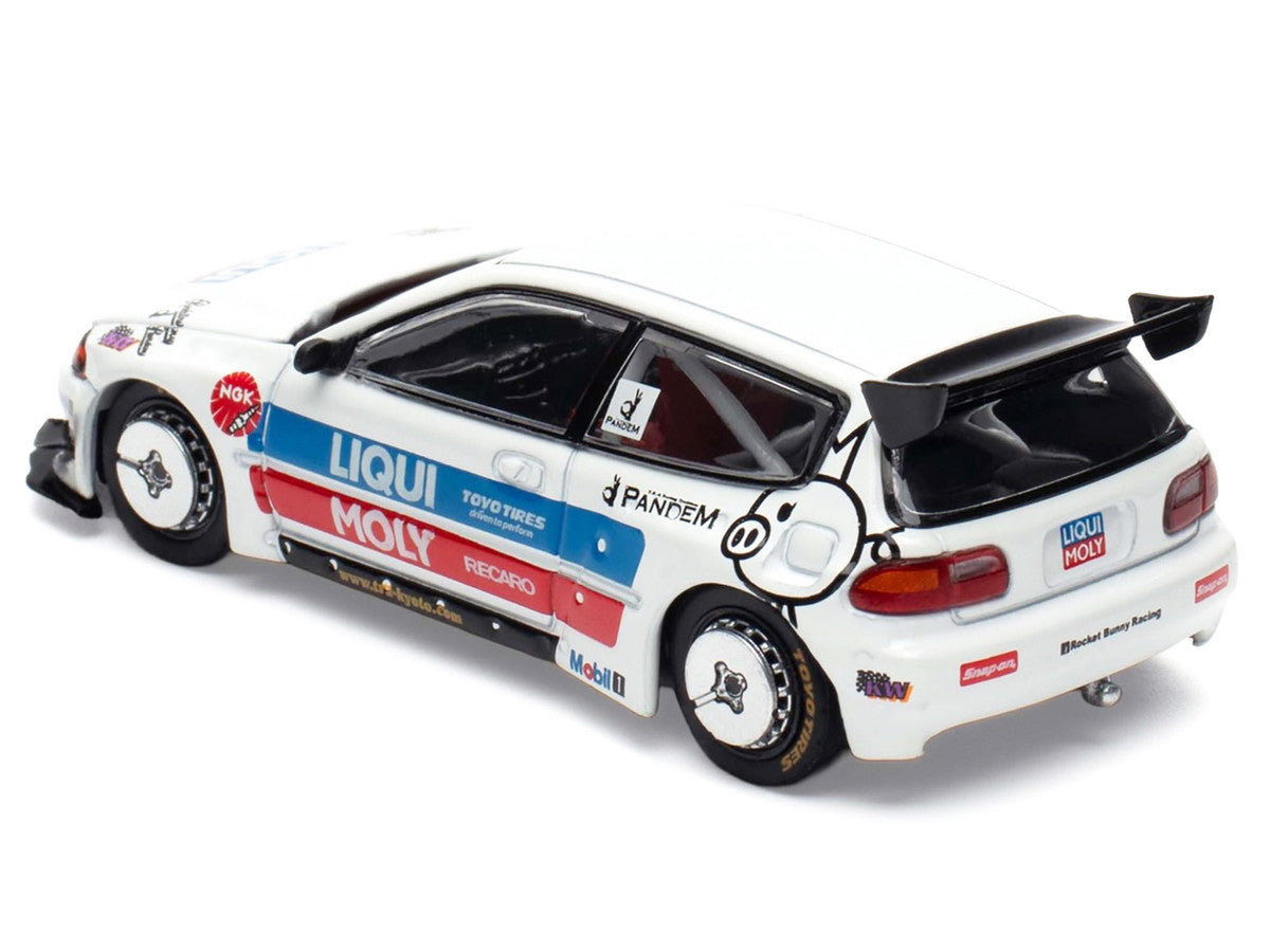 Pandem Civic EG6 RHD (Right Hand Drive) White with Stripes and Graphics "VDX - Tokyo Auto Salon Hong Kong 2025" Special Edition 1/64 Diecast Model Car by Pop Race-1