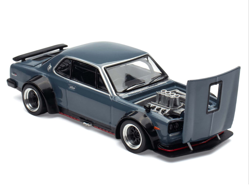 Skyline GT-R V8 Drift "Hakosuka" RHD (Right Hand Drive) Gray "Tokyo Auto Salon Hong Kong 2025" Special Edition 1/64 Diecast Model Car by Pop Race-1