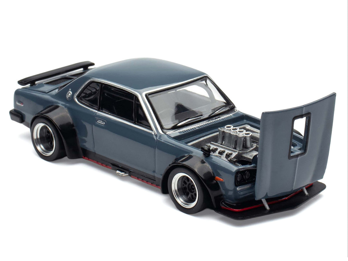 Skyline GT-R V8 Drift "Hakosuka" RHD (Right Hand Drive) Gray "Tokyo Auto Salon Hong Kong 2025" Special Edition 1/64 Diecast Model Car by Pop Race-1