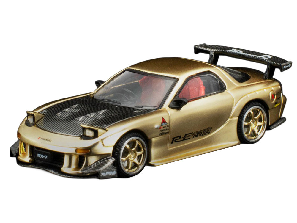 Mazda RX7 (FD3S) RE Amemiya RHD (Right Hand Drive) Gold Metallic with Carbon Hood "Thailand Diecast Expo 2026" 1/64 Diecast Model Car by Pop Race-1