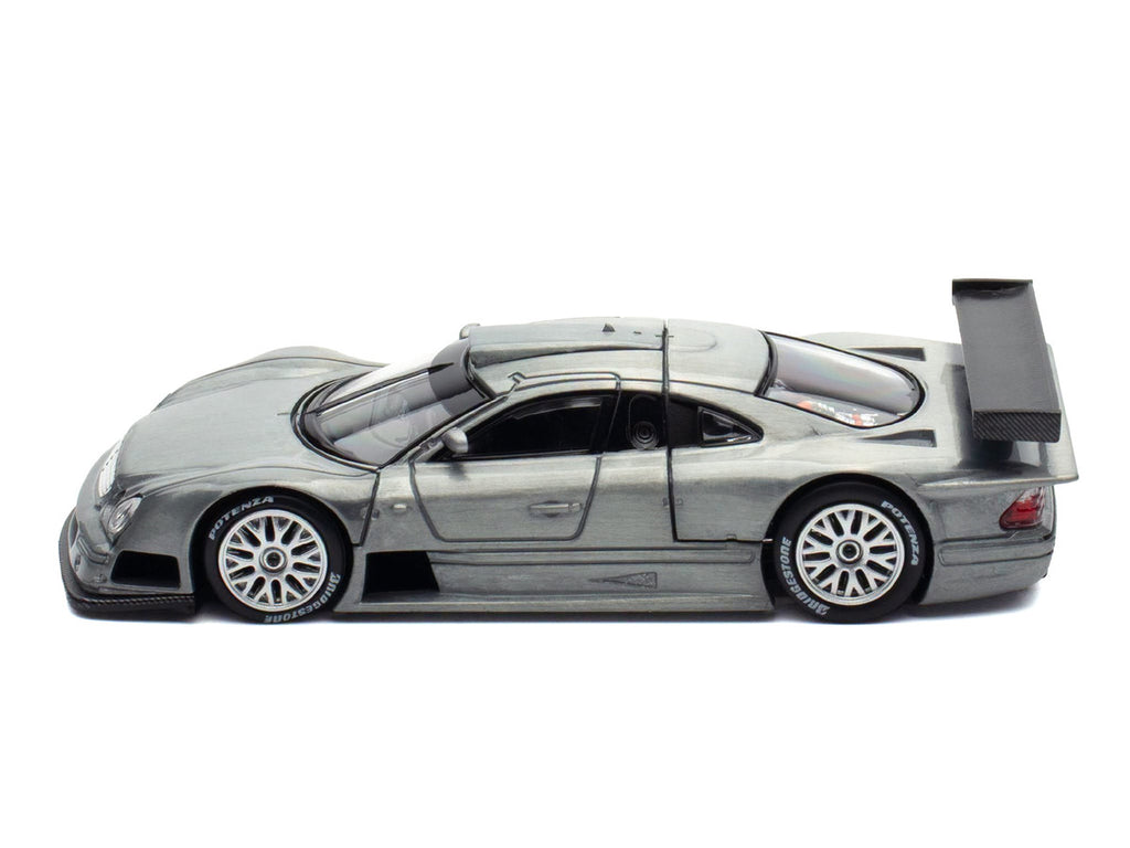 Mercedes-Benz CLK GTR Raw Metal 1/64 Diecast Model Car by Pop Race-2