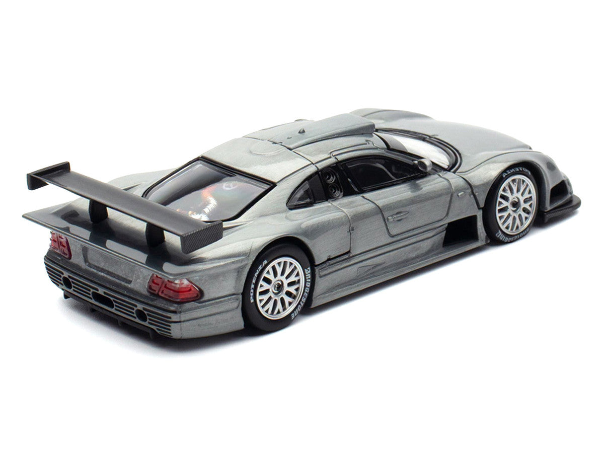 Mercedes-Benz CLK GTR Raw Metal 1/64 Diecast Model Car by Pop Race-0