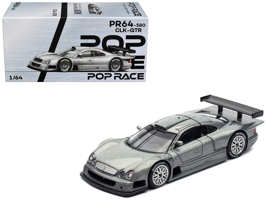 Mercedes-Benz CLK GTR Raw Metal 1/64 Diecast Model Car by Pop Race-4