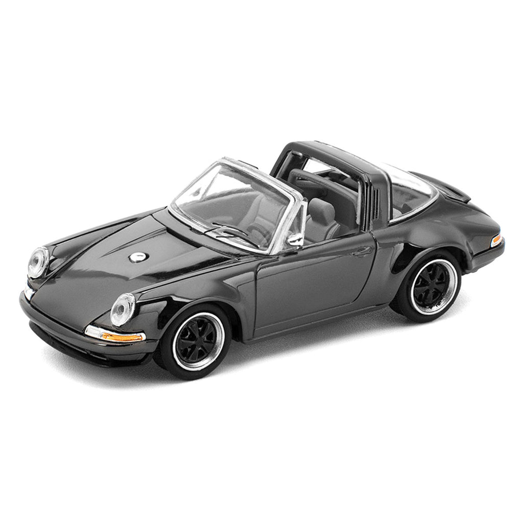 Singer Targa Dark Chrome "The Dark Chrome Series" 1/64 Diecast Model Car by Pop Race-1