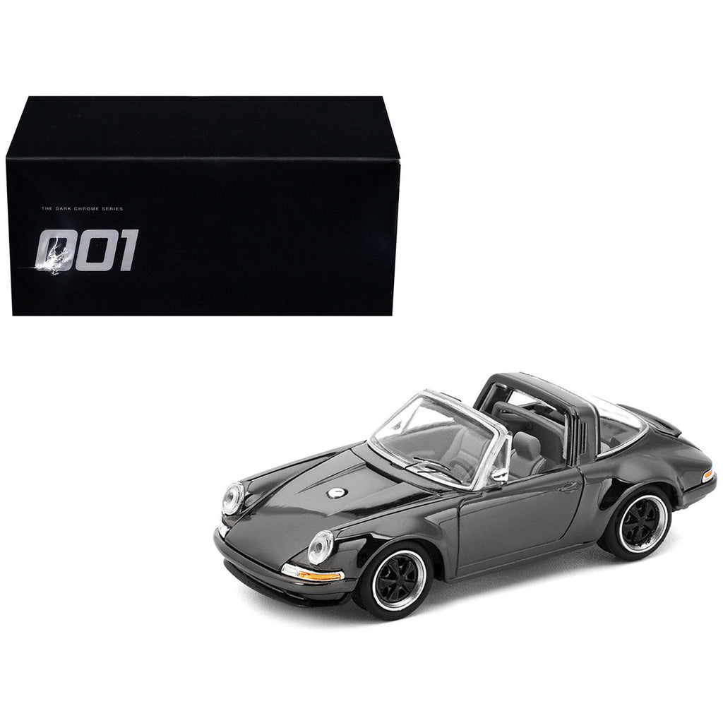 Singer Targa Dark Chrome "The Dark Chrome Series" 1/64 Diecast Model Car by Pop Race-0