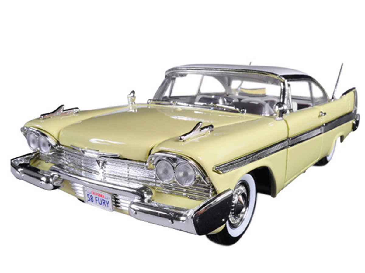 1958 Plymouth Fury "Timeless Classics" Yellow with White Top 1/18 Diecast Model Car by Motormax-1