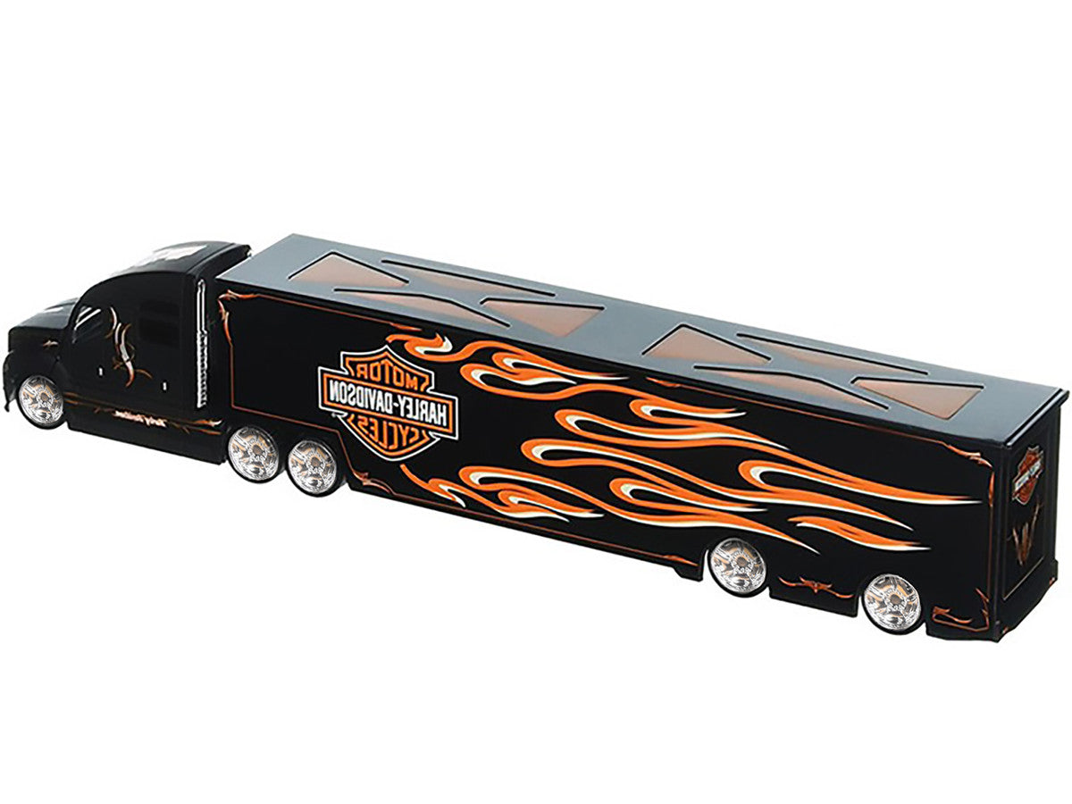 Harley Davidson Custom Hauler Trailer Black "Custom Haulers" Series 1/64 Diecast Model by Maisto-1