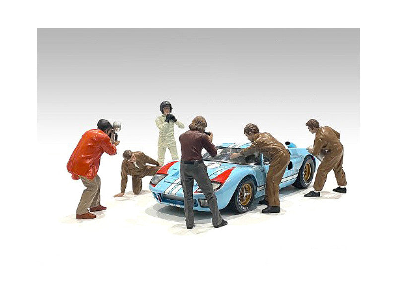 "Race Day 1" 6 piece Figurine Set for 1/18 Scale Models by American Diorama-0