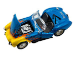 Shelby Cobra Super Snake Blue Metallic with Flames and Custom "Rat Fink" Hauler Blue Metallic with Flames and Graphics 1/64 Diecast Model Cars by ACME-1