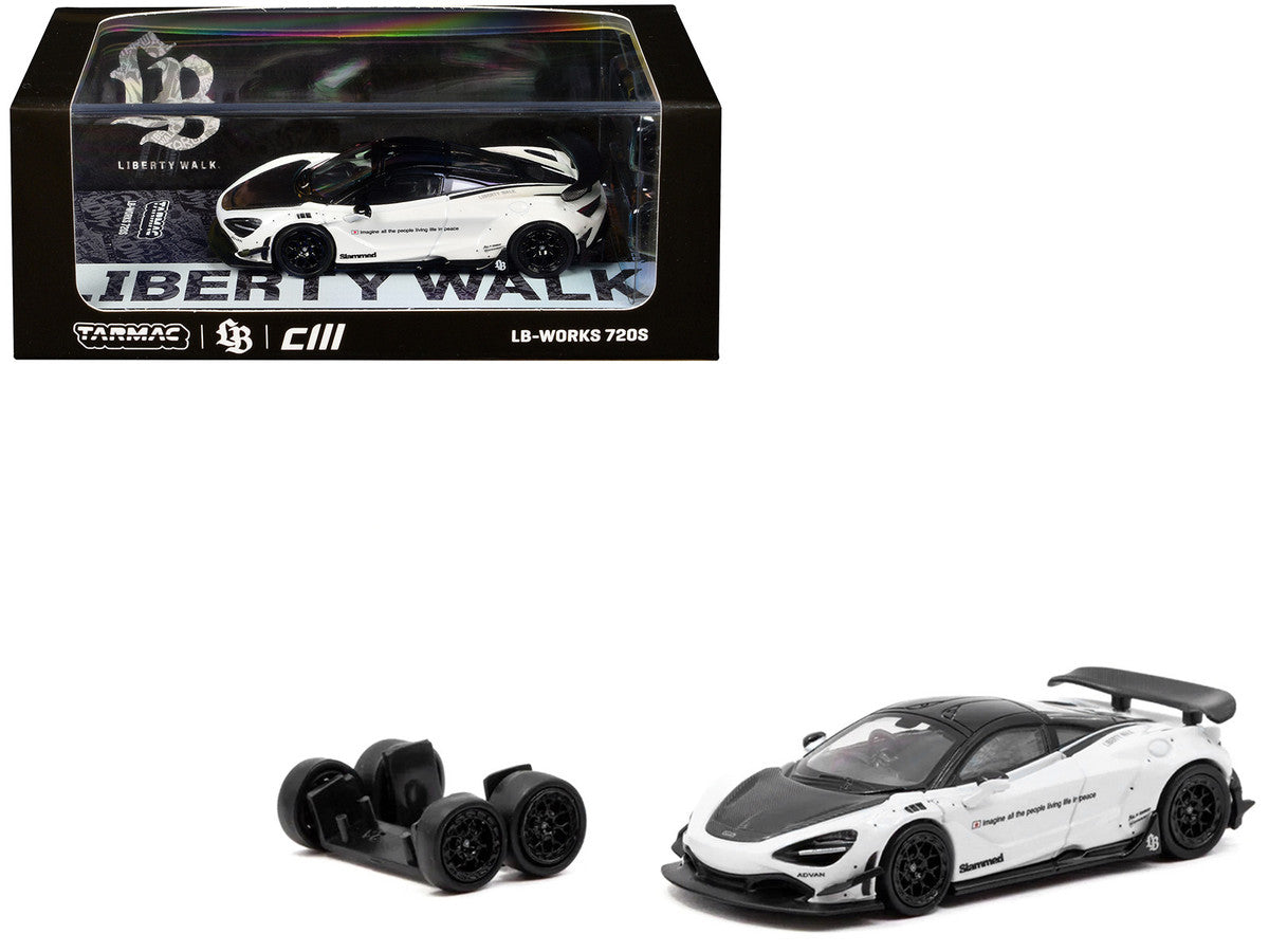 Tarmac Works 1:64 LB-Works 720S White + Extra Wheels — product image 1