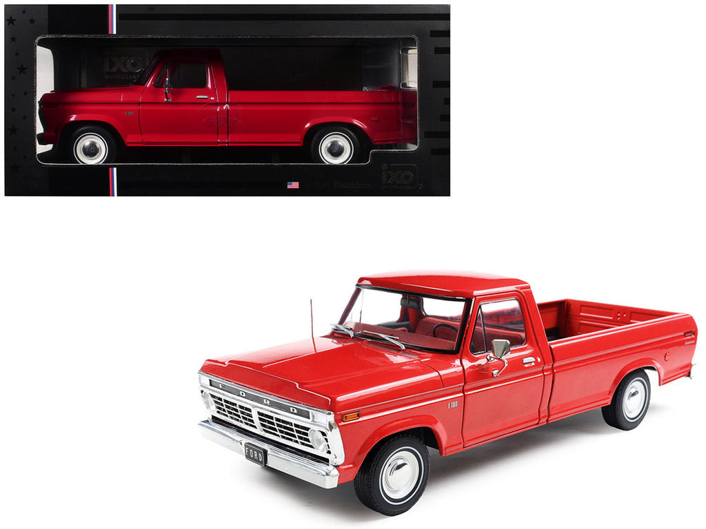 1974 Ford F-100 Pickup Truck Candy Apple Red 1/18 Diecast Model Car by IXO Models-4