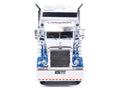 2002 Peterbilt 379 Truck Tractor White and Blue with Graphics 1/64 Diecast Model by IXO Models-0