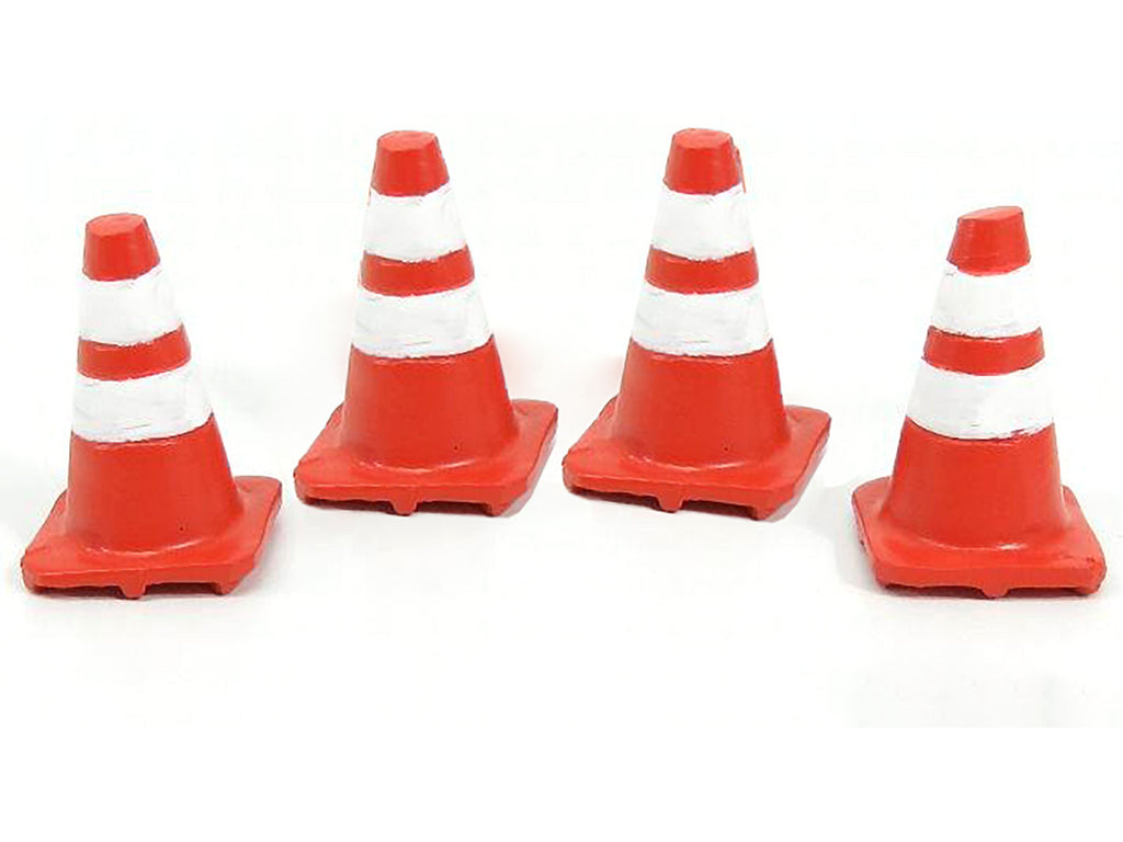 Traffic Cones Set of 4 Accessory For 1:24 Models by American Diorama-1