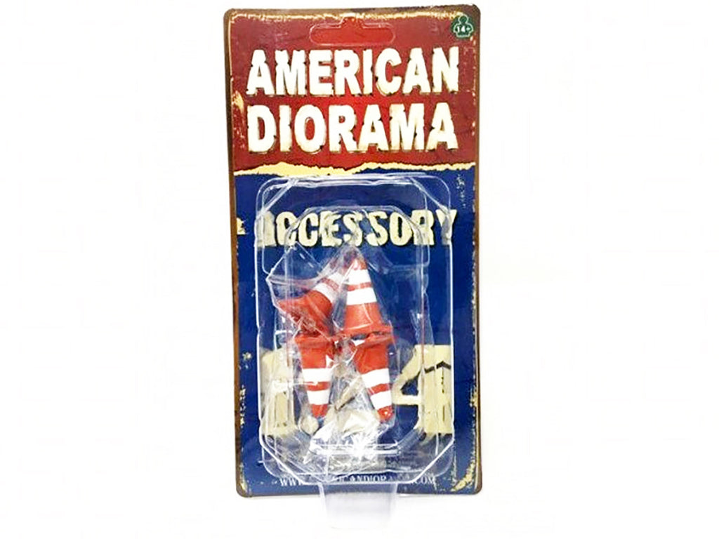 Traffic Cones Set of 4 Accessory For 1:24 Models by American Diorama-2