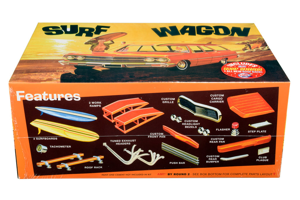 Skill 2 Model Kit 1965 Chevrolet Chevelle "Surf Wagon" with Two Surf Boards 4 in 1 Kit 1/25 Scale Model by AMT-2