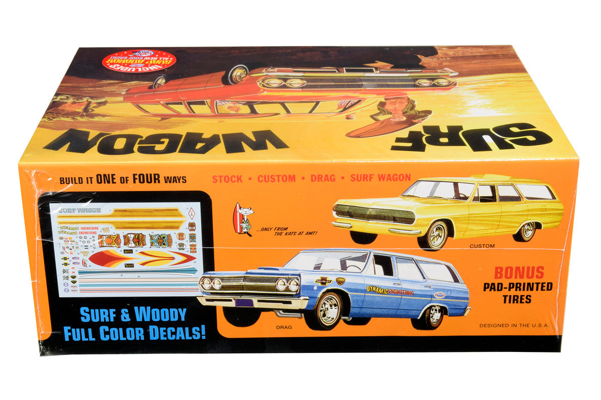 Skill 2 Model Kit 1965 Chevrolet Chevelle "Surf Wagon" with Two Surf Boards 4 in 1 Kit 1/25 Scale Model by AMT-1