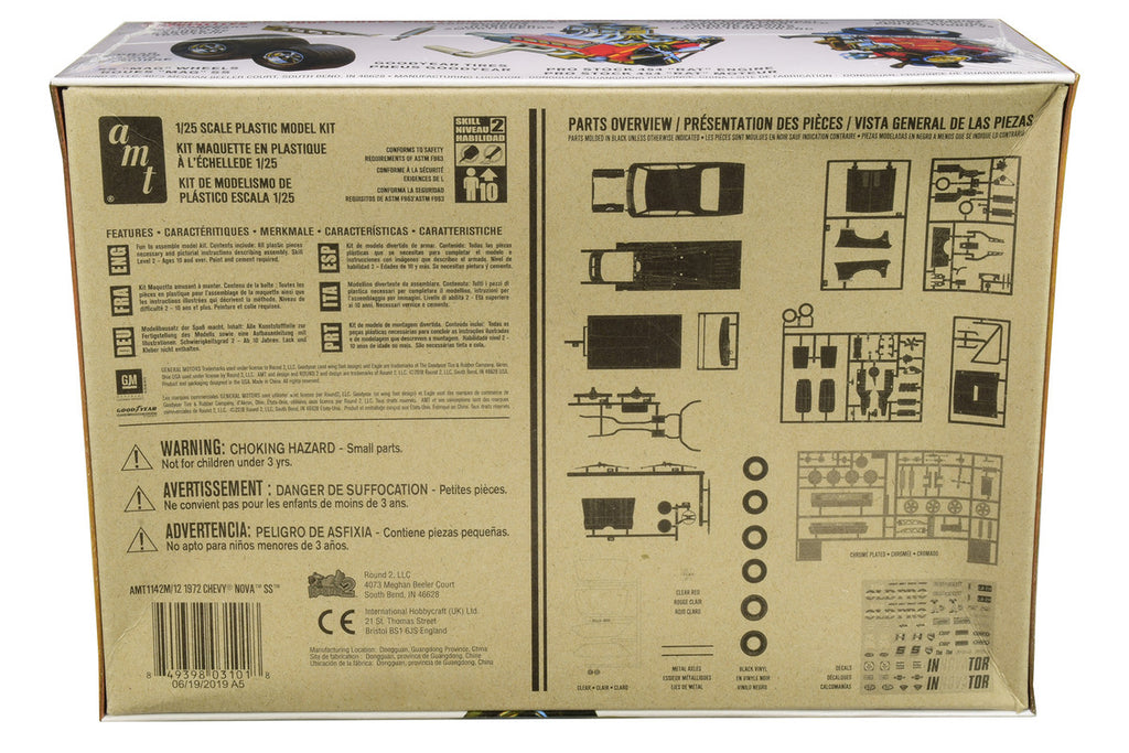 Skill 2 Model Kit 1972 Chevrolet Nova SS "Pro Stocker" 1/25 Scale Model by AMT-3