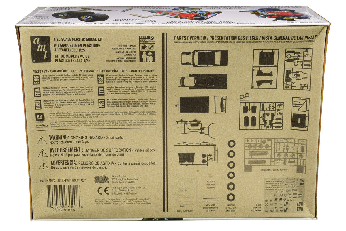 Skill 2 Model Kit 1972 Chevrolet Nova SS "Pro Stocker" 1/25 Scale Model by AMT-3