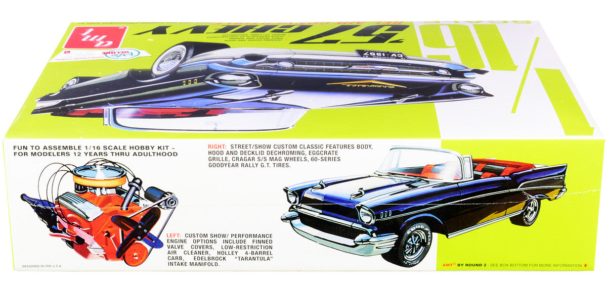 Skill 3 Model Kit 1957 Chevrolet Bel Air Convertible 2-in-1 Kit 1/16 Scale Model by AMT-2