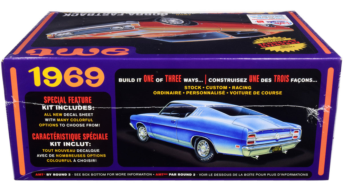Skill 2 Model Kit 1969 Ford Torino Cobra Fastback 3-in-1 Kit 1/25 Scale Model by AMT-2
