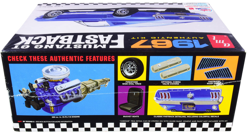 Skill 2 Model Kit 1967 Ford Mustang GT Fastback 1/25 Scale Model by AMT-2