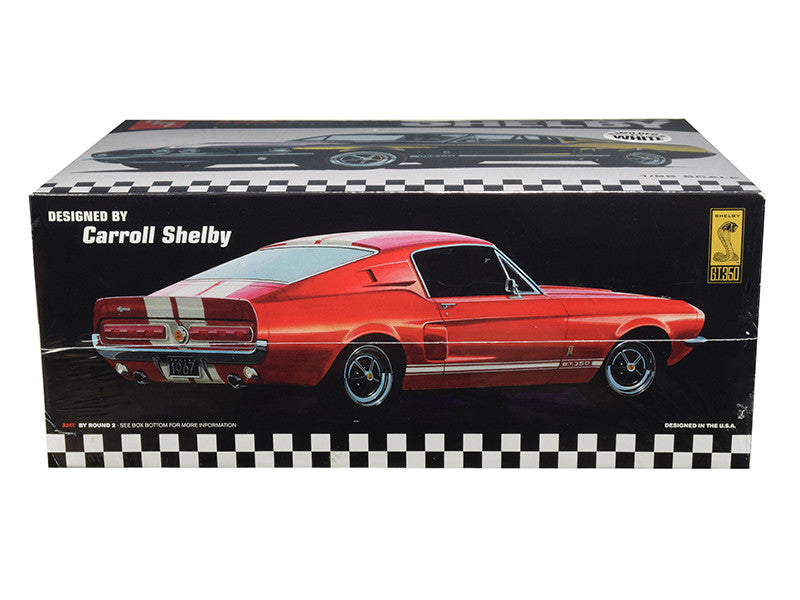 Skill 2 Model Kit 1967 Ford Mustang Shelby GT350 White 1/25 Scale Model by AMT-2
