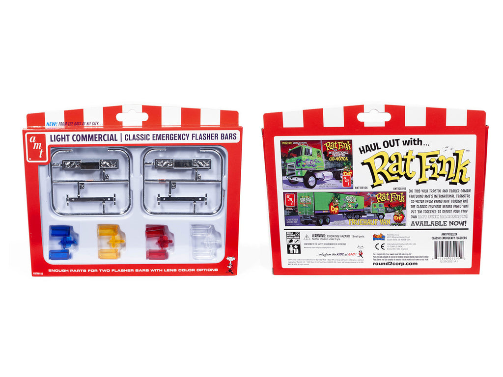 Skill 2 Model Kit Light Commercial Classic Emergency Flasher Bars Set of 10 pieces for 1/25 Scale Model by AMT-2